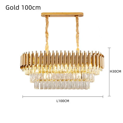 DecorBites™ Crystal LED Pendant Chandelier for Modern Living Spaces