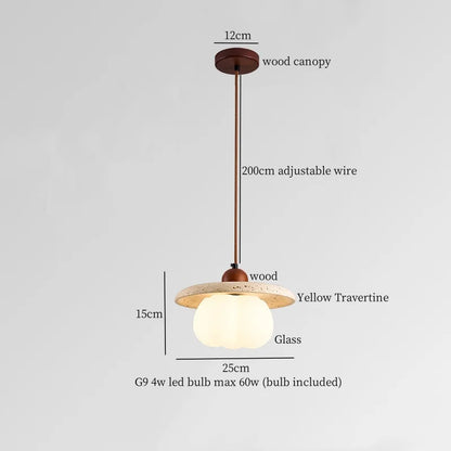 DecorBites™ Black Travertine LED Hanging Pendant Light - Nordic Modern Home Decor