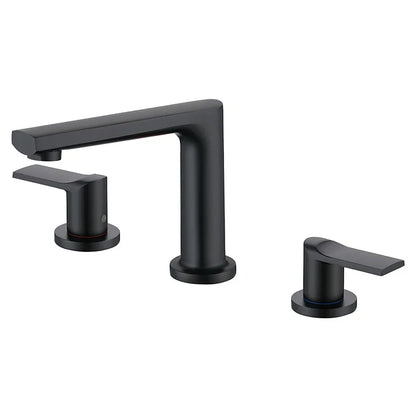 DecorBites™ Brush Gold Widespread Basin Faucet Three Hole Mixer, Hot Cold, 8" Centers