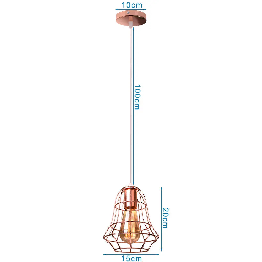 Gold Industrial Pendant Light Adjustable Height