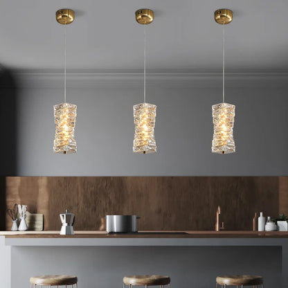 DecorBites™ Crystal Dining Table Pendant Lamp: Elegant Led Decoration for Kitchen Island, Restaurant, Living Room