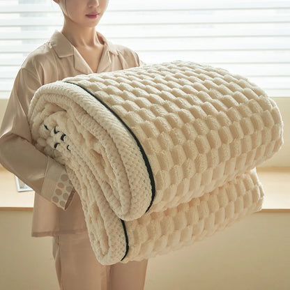 DecorBites™ Coral Fleece Warm Blanket: Cozy Thicken Winter Bed Blanket