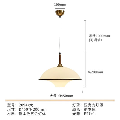 DecorBites™ French Medieval Saucer Pendant Lights LED E27 Acrylic Designer Hanging Lamp