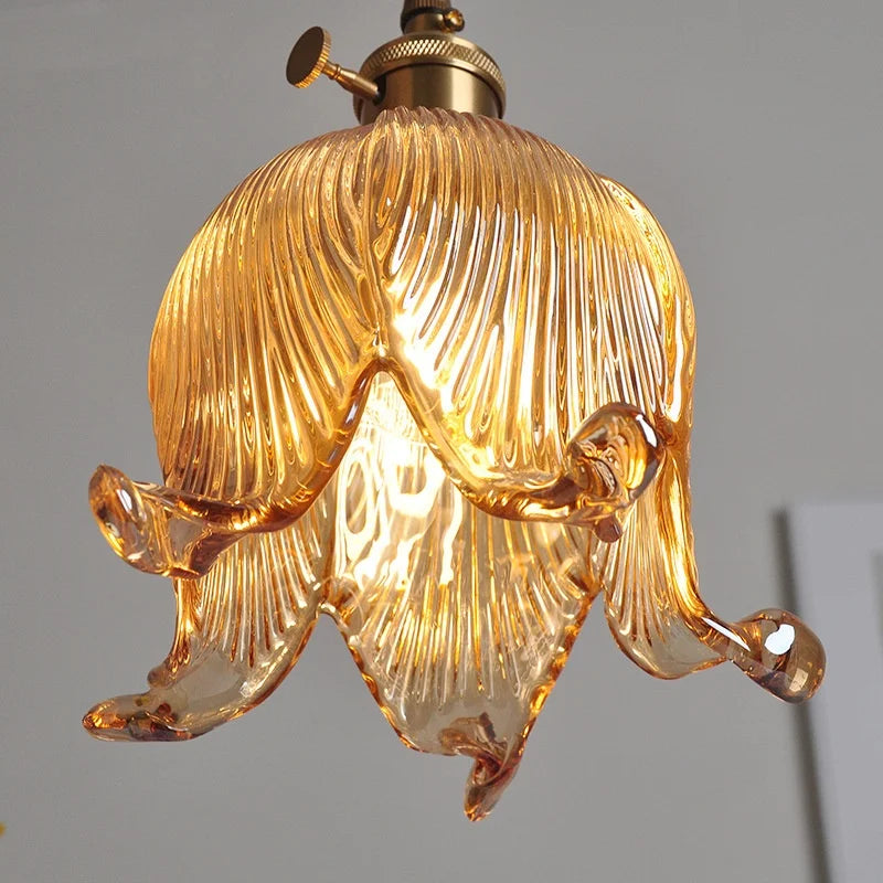 DecorBites™ Copper Glass LED Pendant Light - Modern Adjustable Hanging Fixture for Home deco