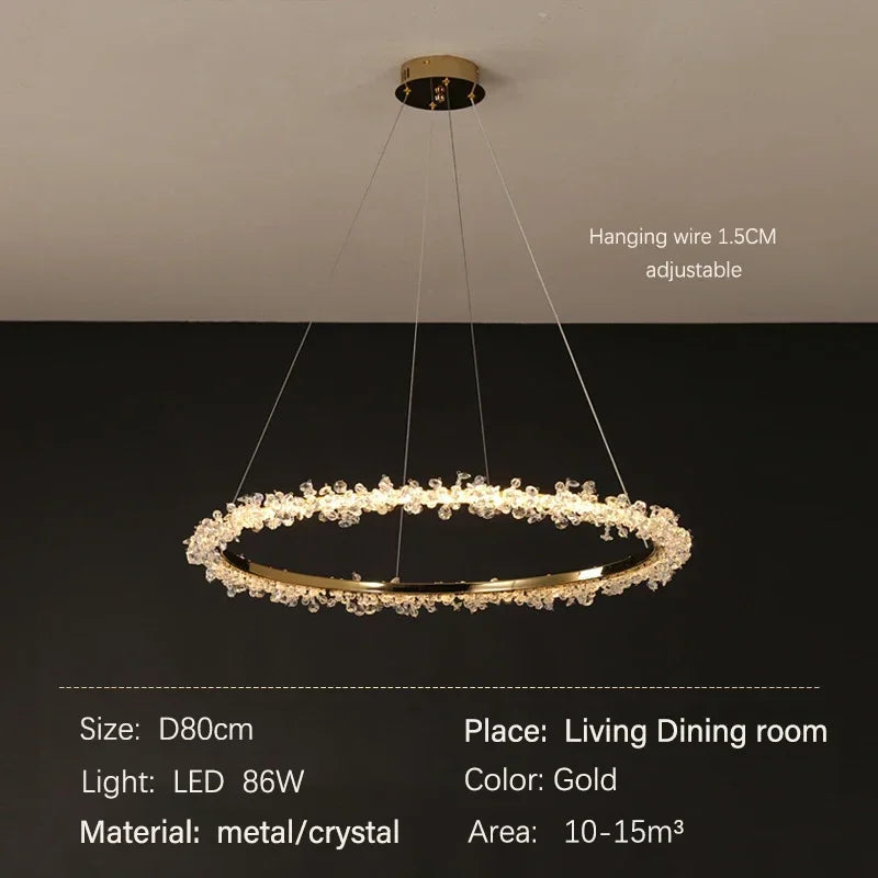 Nordic Crystal Halo Chandelier