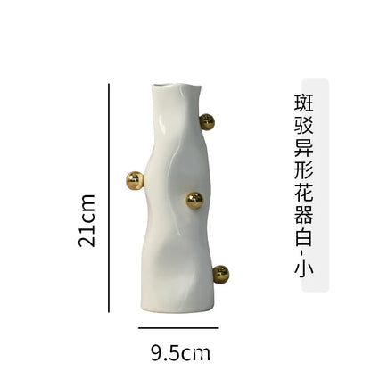 DecorBites™ Geometric Sphere Vase: Unique Porcelain Flower Arrangement Home Decor