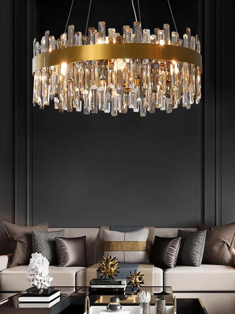 DecorBites™ Crystal LED Pendant Light Chandelier for Living Dining Bedroom Luxe Decor
