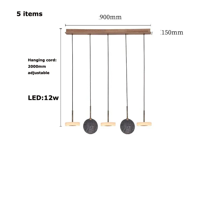 DecorBites™ Burlywood Marble LED Ceiling Chandelier for Living Room