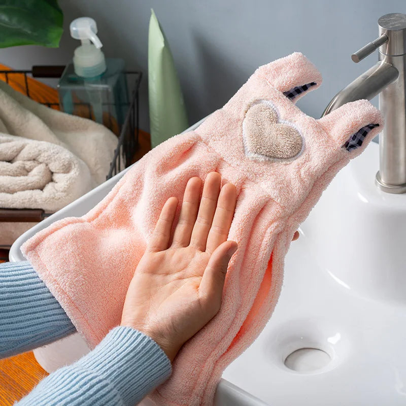 DecorBites™ Cute Cartoon Hand Towel - Soft, Absorbent Cleaning Cloth for Kitchen and Bathroom