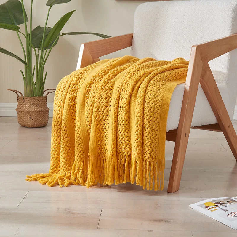 Solid Color Knit Blanket
