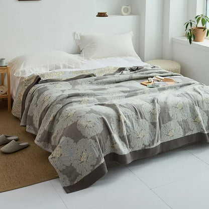 DecorBites™ Cotton Gauze Towel Throw Blanket - Soft and Cozy Bedspread for All Seasons