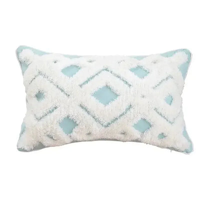 DecorBites™ Geometric Waves Tufted Pillow Covers with Embroidered Tassels
