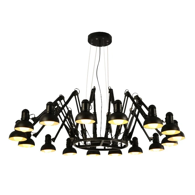 DecorBites™ Industrial LED Pendant Light Spider Iron Chandelier Flex Fixtures