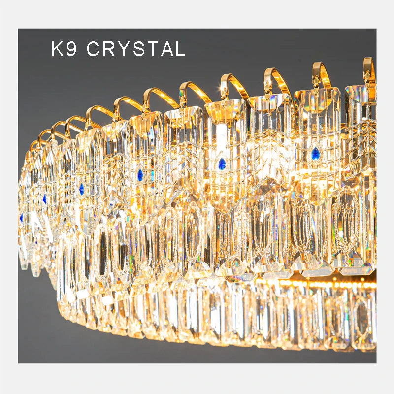 DecorBites™ Crystal Ceiling Chandelier, Nordic Luxury Double Lampara for Dining Table