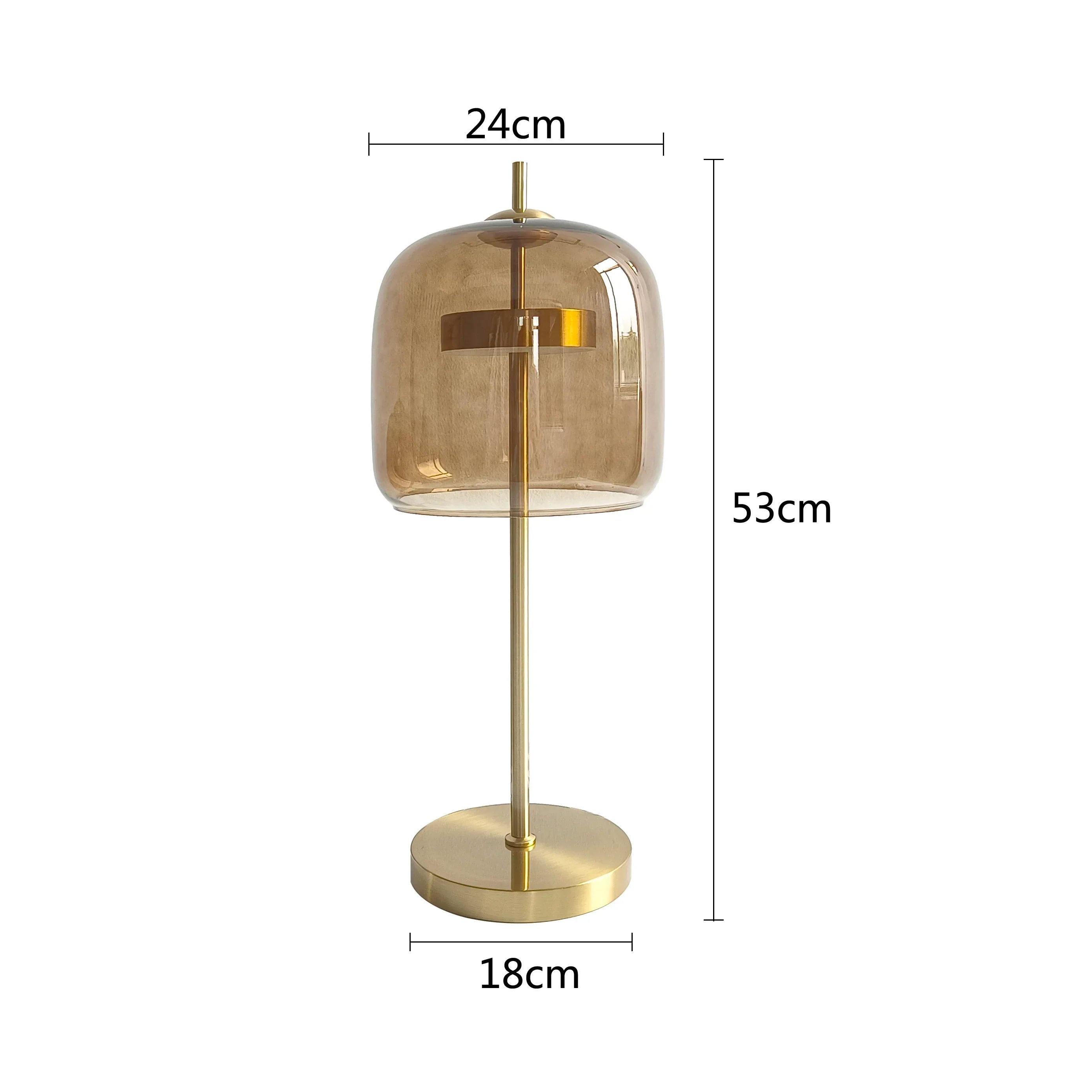 Gold Glass Desk Lamp Dia24cm For Workspace