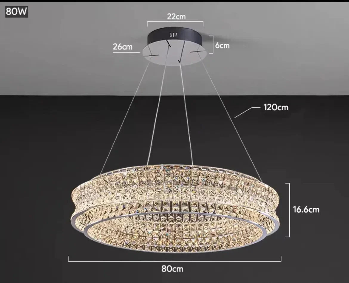 Gold Crystal Restaurant Chandelier