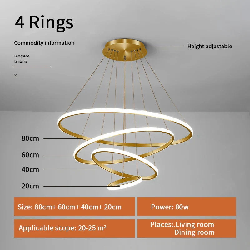 Gold Circle Rings Chandelier