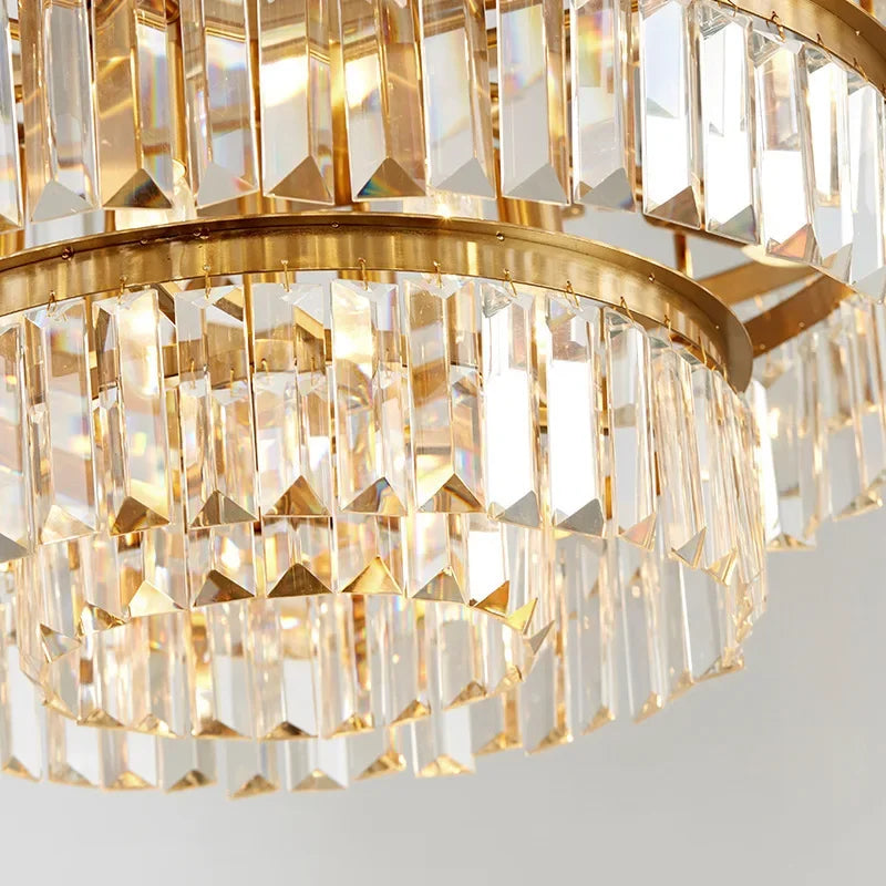 Golden Crystal Pendant Chandelier