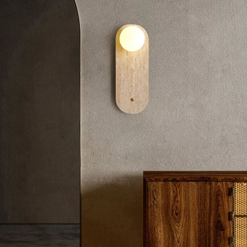 Travertine Glass Wall Light