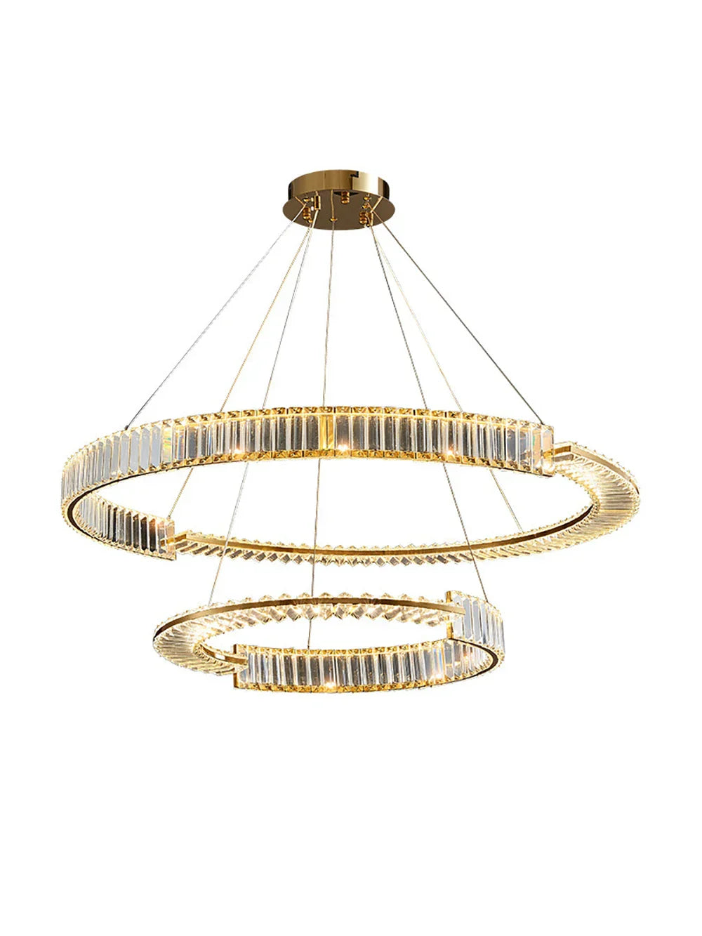 DecorBites™ Crystal Gold Ring LED Chandelier for Minimalist Luxury Home Decor