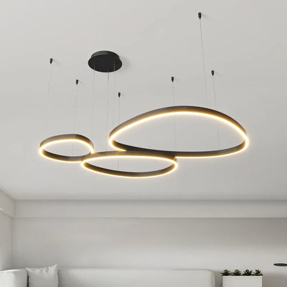Modern White LED Ring Pendant Chandelier
