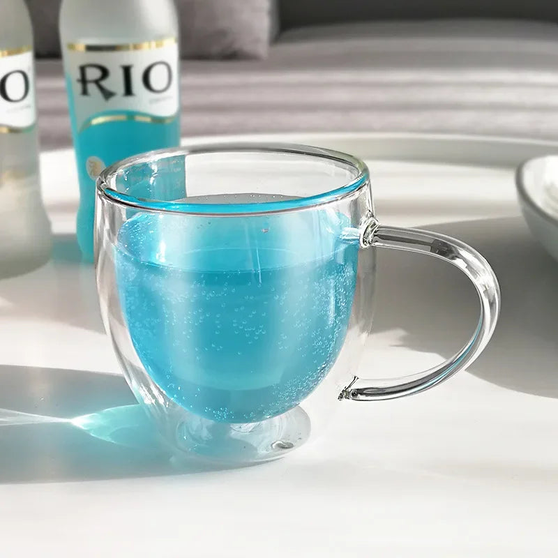 DecorBites™ Double Wall Glasses Set - Tumbler Cup Holder Whiskey Wine Vodka Beer Champagne Milk Tea Mug