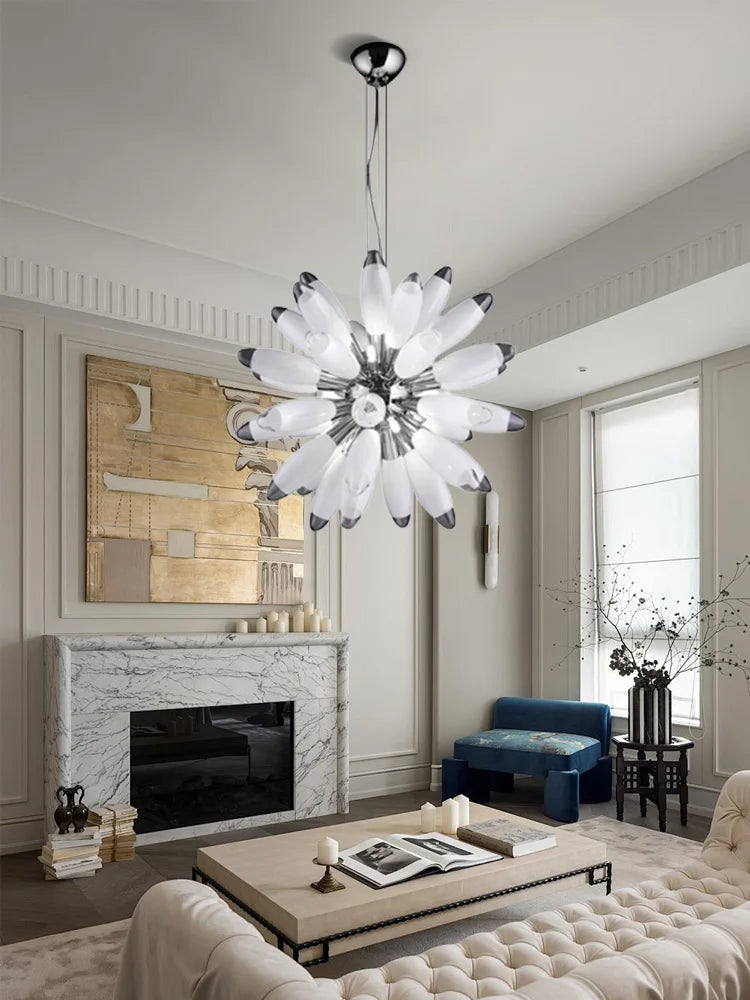 DecorBites™ LED Large Globe Chandelier with Glass Lampshades - Chrome or Gold Hardware