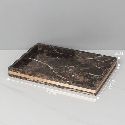 DecorBites™ Emperador Dark Marble Bathroom Set: Toothbrush Holder, Soap Dispenser, Luxury Accessories