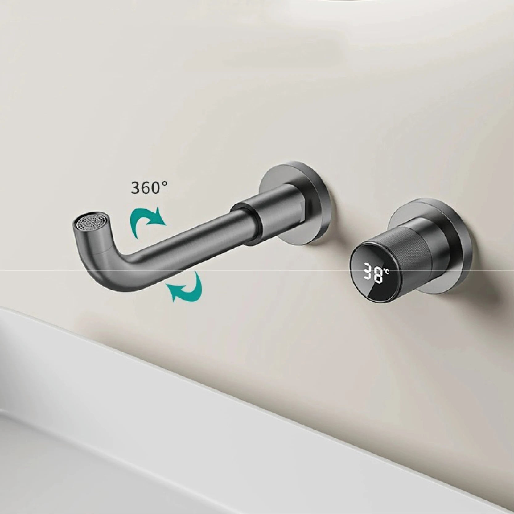 Brass Wall Mount Faucet Saves Counter Space