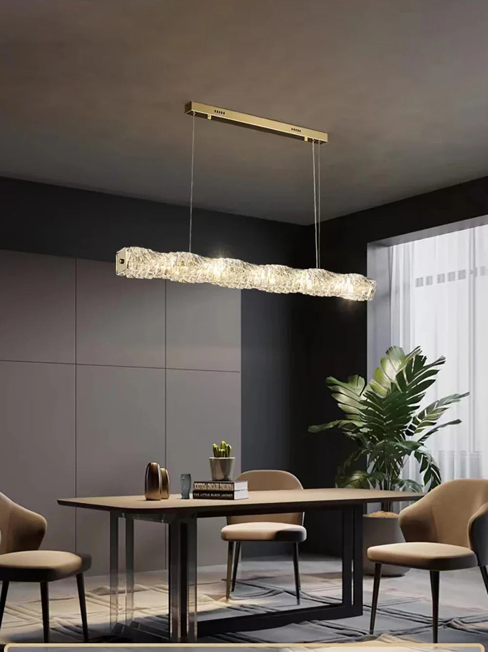 DecorBites™ Glass Chandelier LED Ceiling Light Fixture Modern for Living Room Hotel Dining Hall