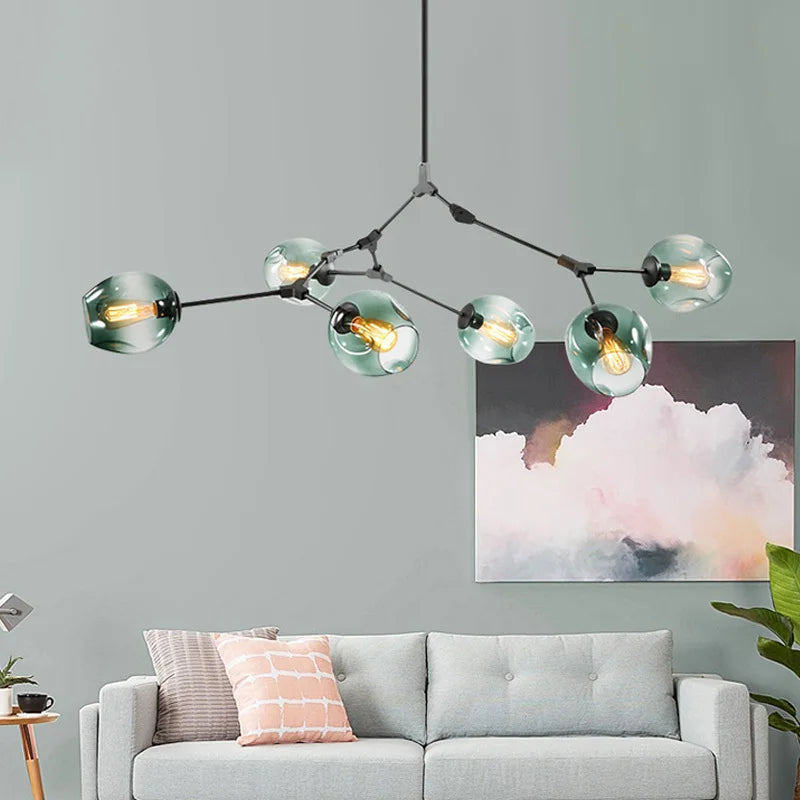 Gold Glass Ball Dining Lights
