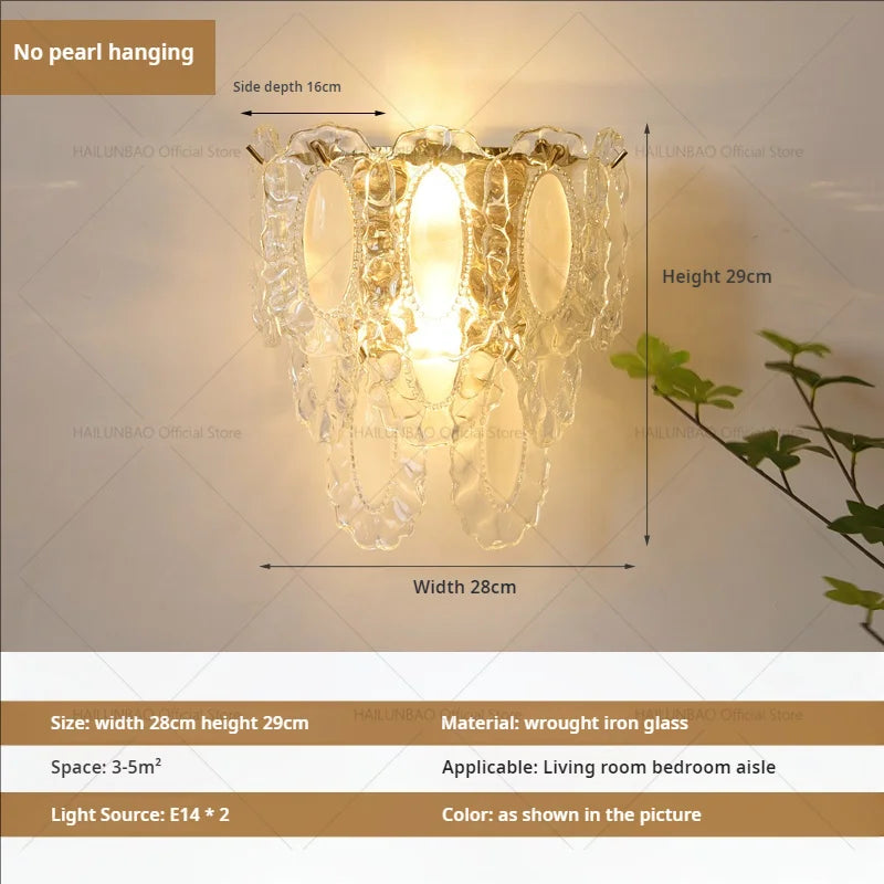 DecorBites™ Luxe Crystal Glass Wall Lamp for Aisle, Living Room, Bedroom & Corridor Lighting