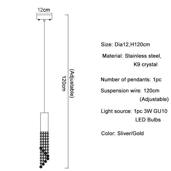 DecorBites™ Crystal LED Chandelier: Modern Luxury Staircase Hanging Fixture for Indoor Spaces