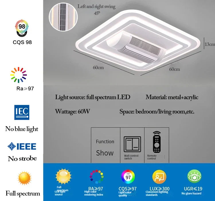 Dimmable Bladeless Ceiling Fan