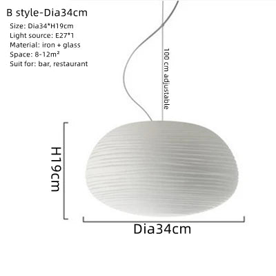 DecorBites™ Glass Cocoon Pendant Light for Kitchen Dining Table, E27 LED Hanging Lamp