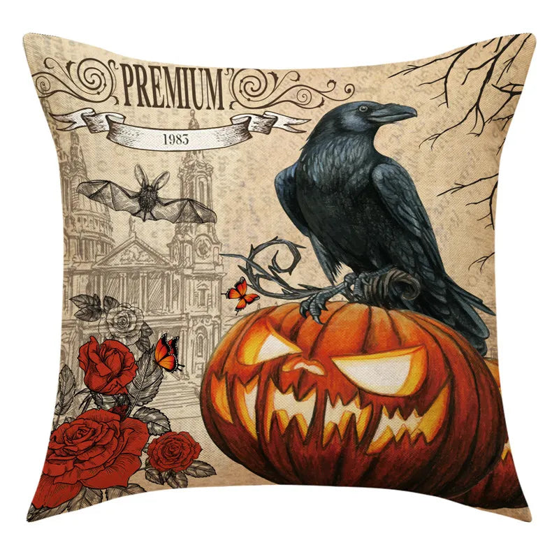 Pumpkin Witch Print Pillowcase