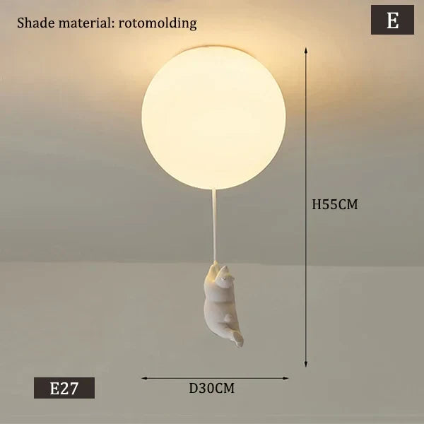 Bear LED Pendant Light Dia30cm Kids Room