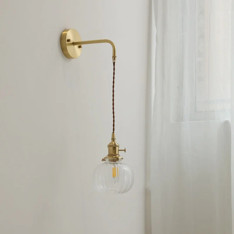DecorBites™ Gray Glass LED Wall Sconce Lamp for Home Decor, Bedroom, Living Room - Nordic Design