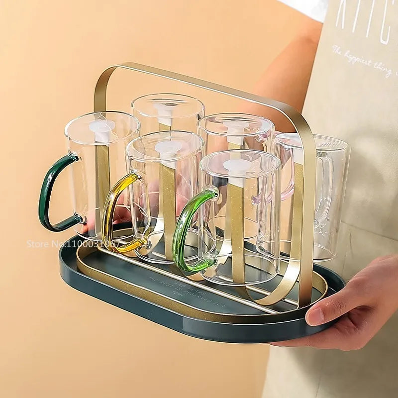 Glass Round Handle Cup