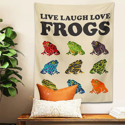 DecorBites™ Frogs Tapestry Wall Hanging Psychedelic Hippie Aesthetic Tapestries Home Decor