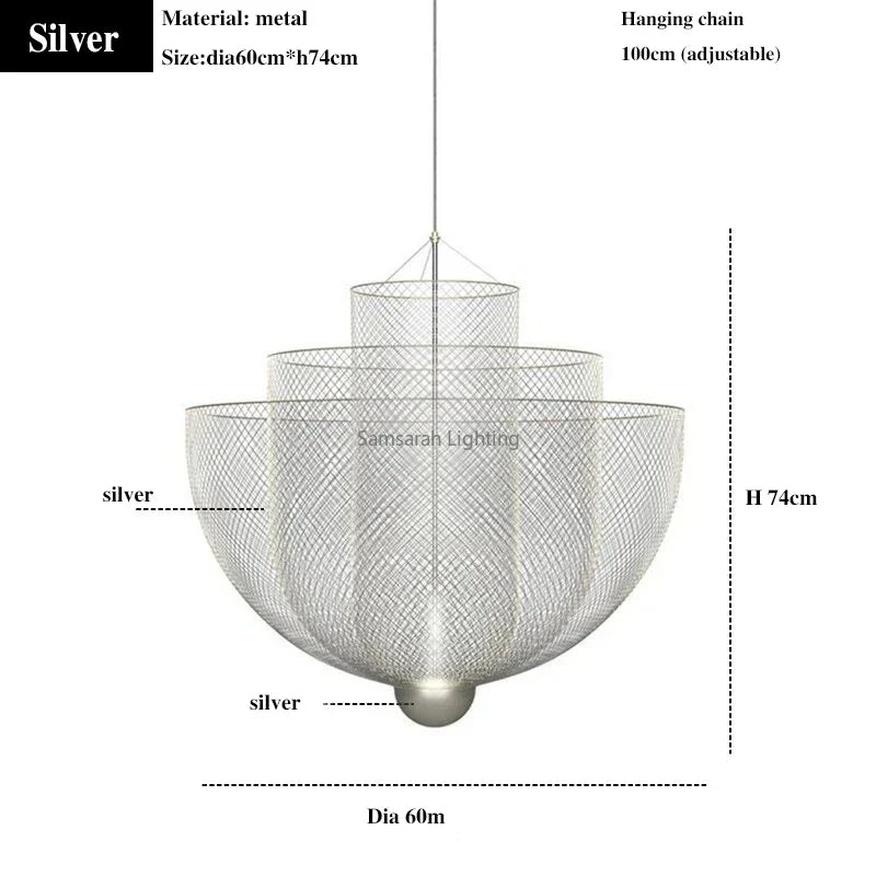 DecorBites™ Geometric Iron Chandelier | Nordic Loft Pendant Light Fixture