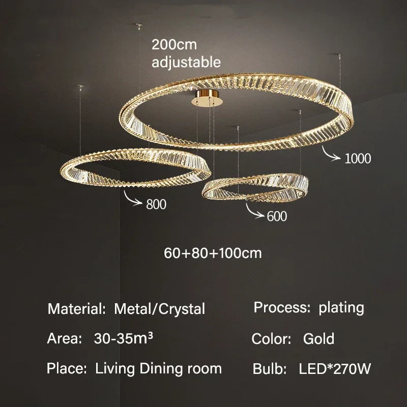 Crystal Gold Pendant Chandelier