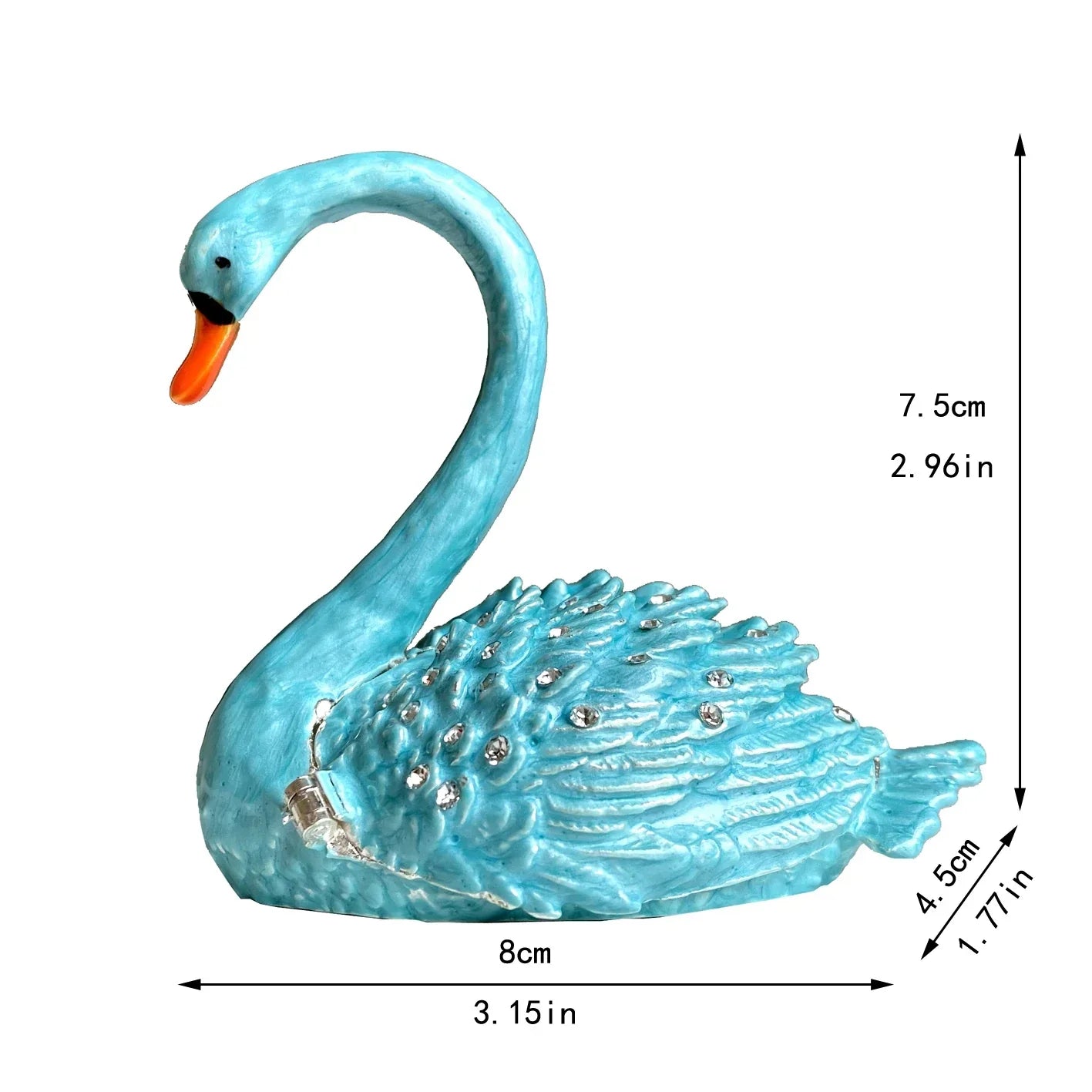 DecorBites™ Crystal Animal Figurines Trinket Box Hand Painted Ring Holder Dresser Decor Wedding Gift