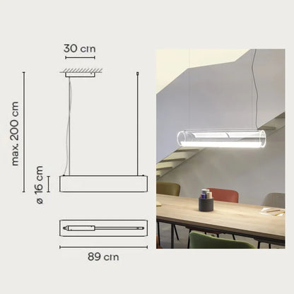 DecorBites™ Clear Glass Cylinder Chandelier - Modern Decorative Indoor Suspension Lamp