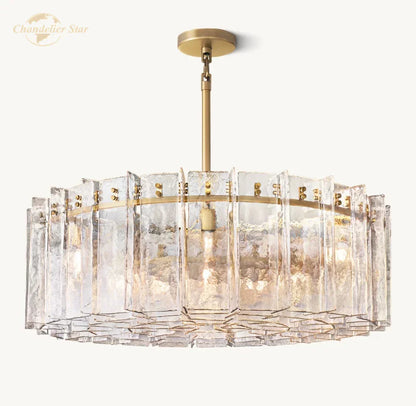 DecorBites™ Lattice Glass LED Chandelier for Bedroom, Dining Room - Modern Pendant Light Fixtures