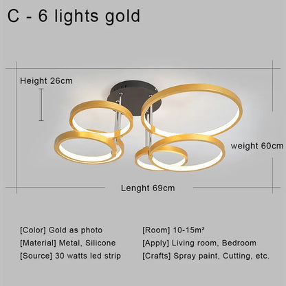 DecorBites™ LED Ceiling Chandelier Remote Control Living Room Bedroom Kitchen Lamp White