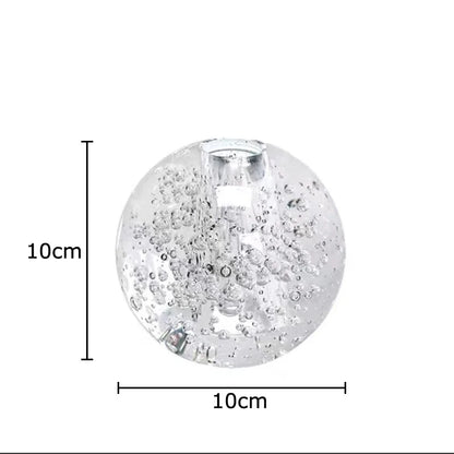 DecorBites™ Crystal Bubble Ball Vase with Artificial Flowers for Desk Decoration