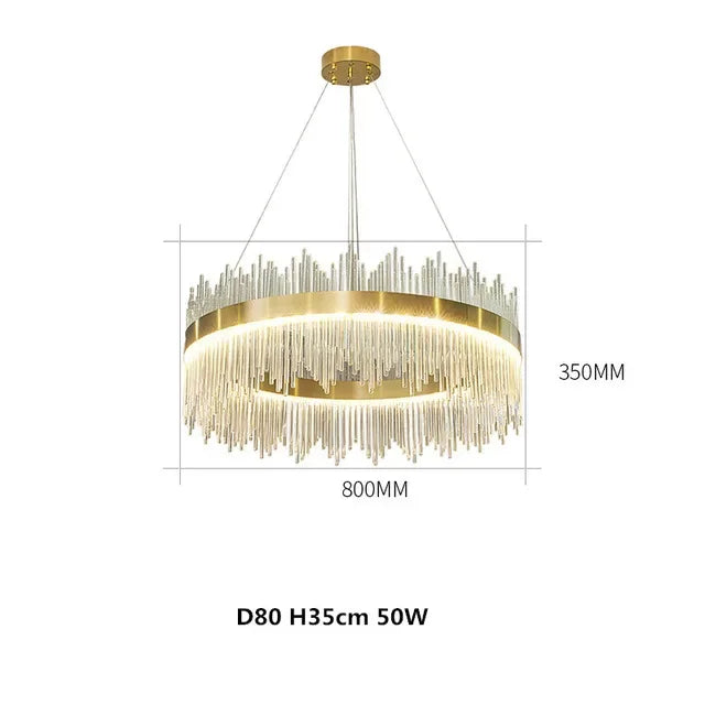 Gold Dimmable Crystal Pendant