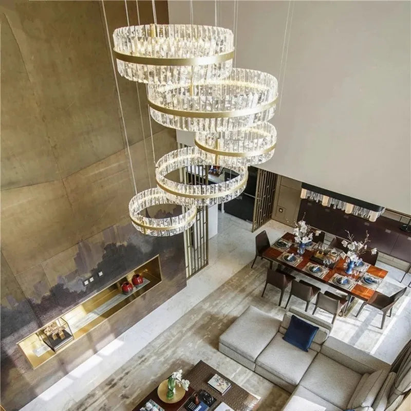 DecorBites™ Crystal LED Circle Pendant Chandelier for Living Room Kitchen Decor