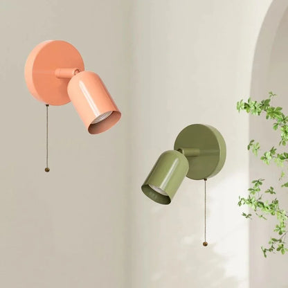 DecorBites™ LED Wall Sconce Pull Chain Switch Cream Style Stair Light Fixture